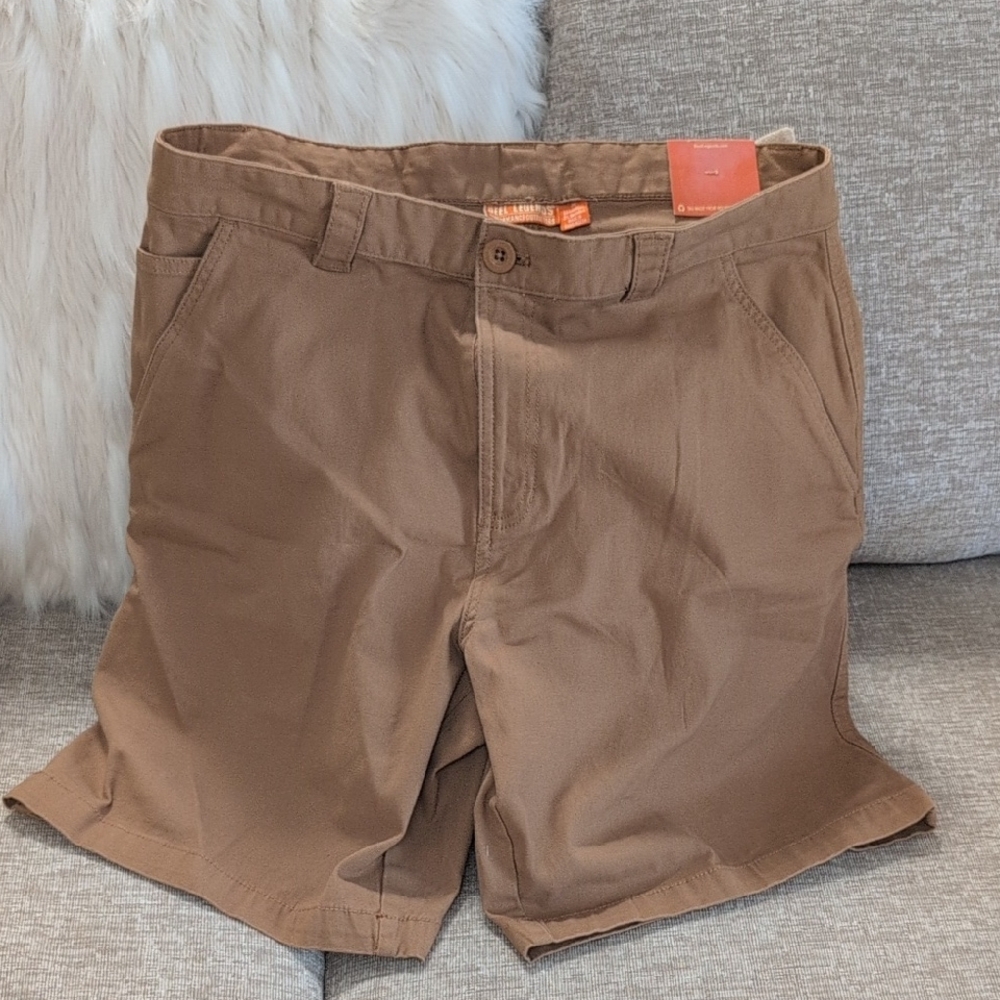 Reel Legends Tan Men's Flat Front Shorts